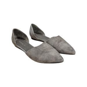 Vince Nina D'Orsay Flat Suede Gray Womens 9 Corpcore Plain Pointed Toe Shoes